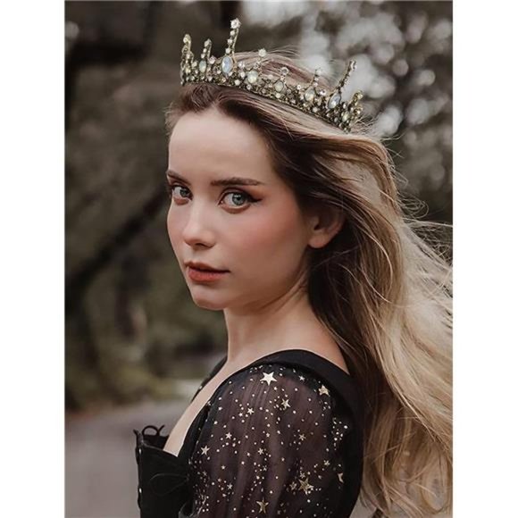 Opal Crystal Queen Crown - Princess Tiara - Picture 4 of 6